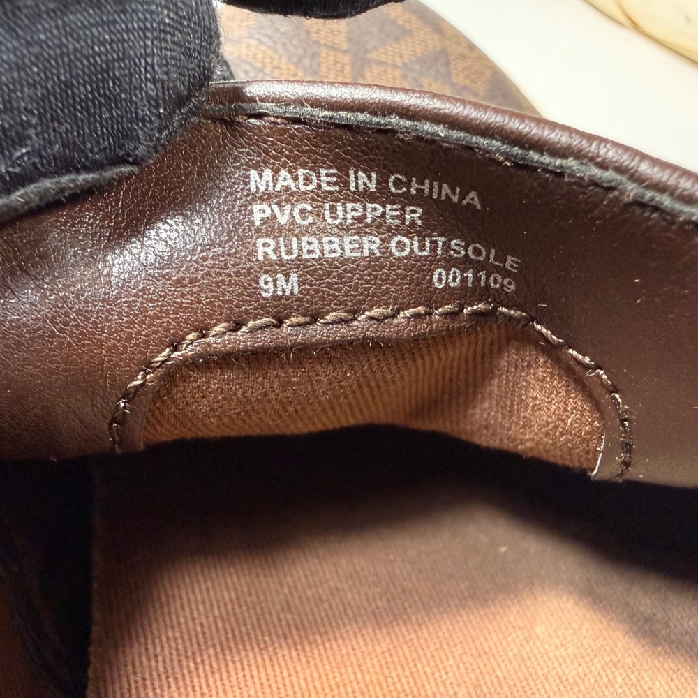 Michael Kors Keaton Slip On Sneakers Brown Monogram Logo Loafers Size 9M - Picture 7 of 10